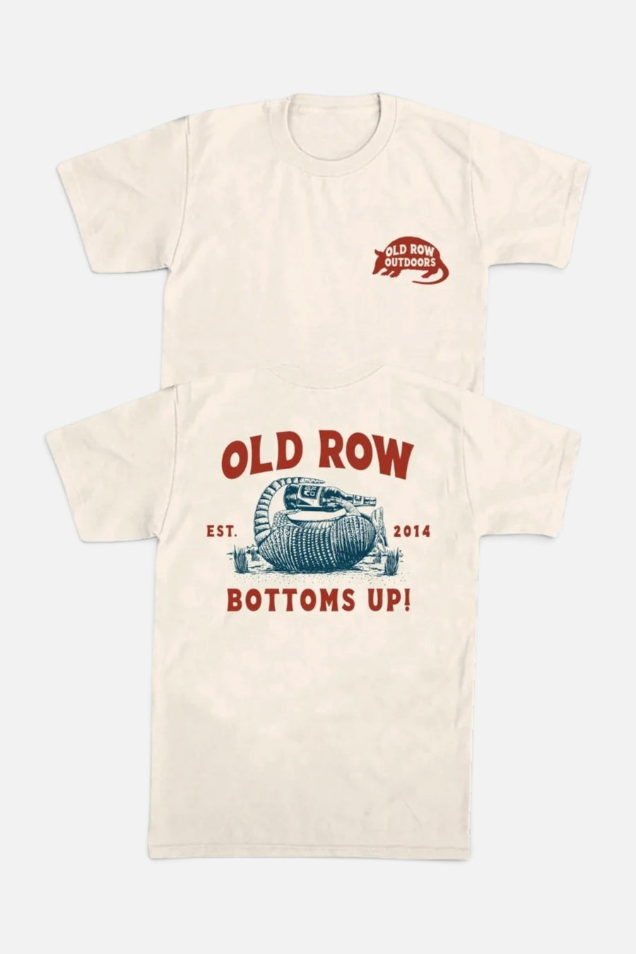 Old Row Bottoms Up Dillo Tee in Ivory – front view