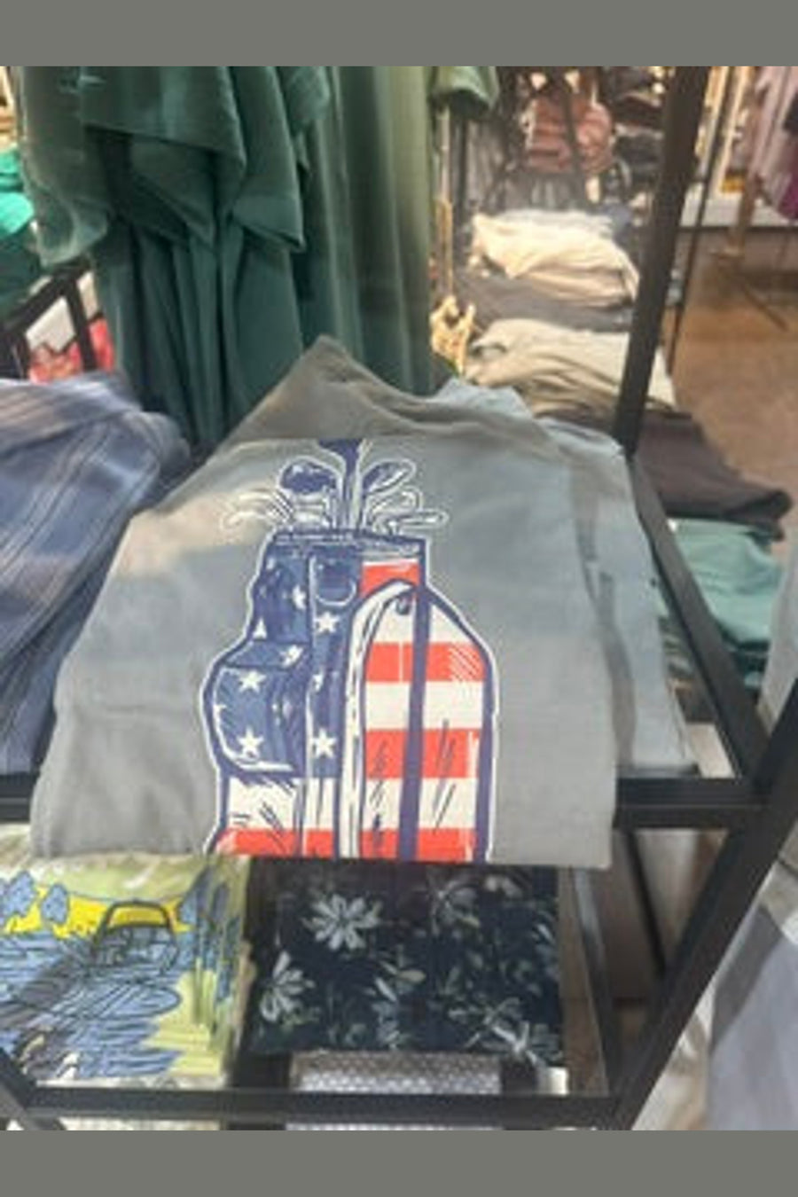 Old Row BSG USA Pocket Tee in Granite – front view