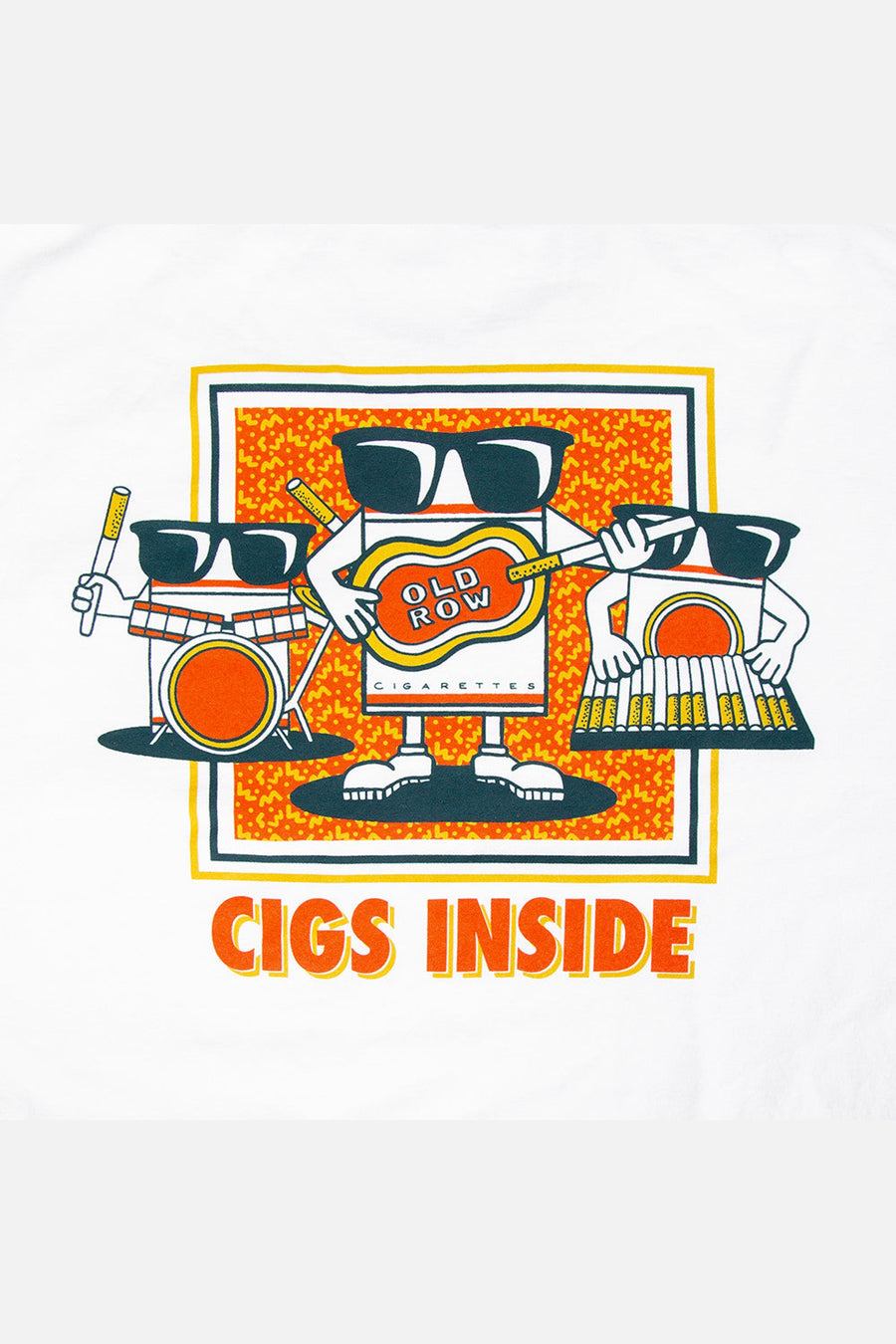 Old Row Cigs Inside Lucky Pocket Tee in White – back view