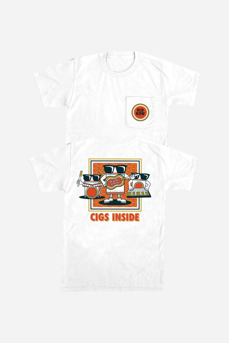 Old Row Cigs Inside Lucky Pocket Tee in White – side view