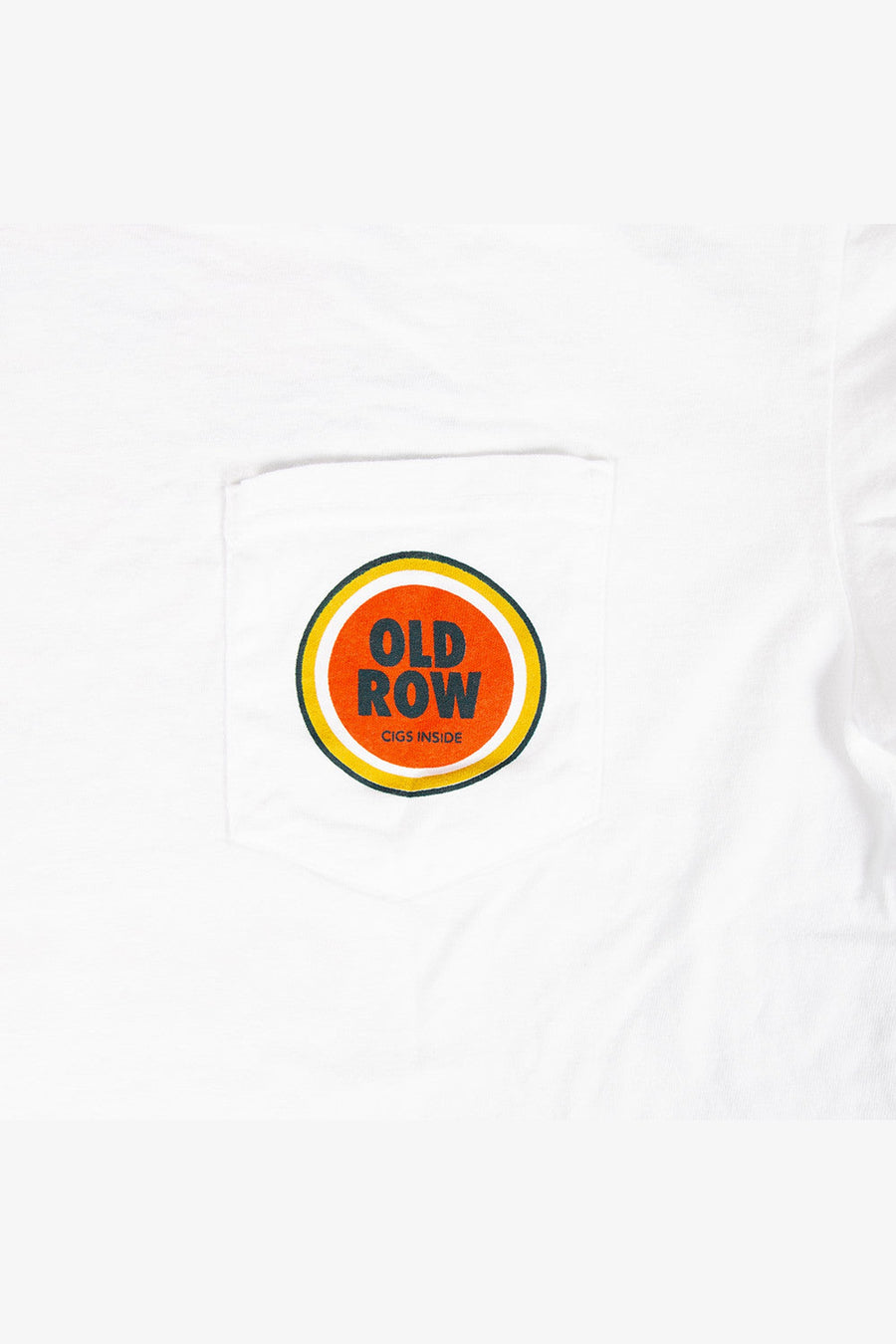 Old Row Cigs Inside Lucky Pocket Tee in White – side view