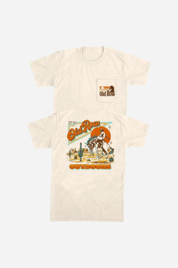 Old Row Outdoors Banquet Cowboy Pocket Tee in Ivory