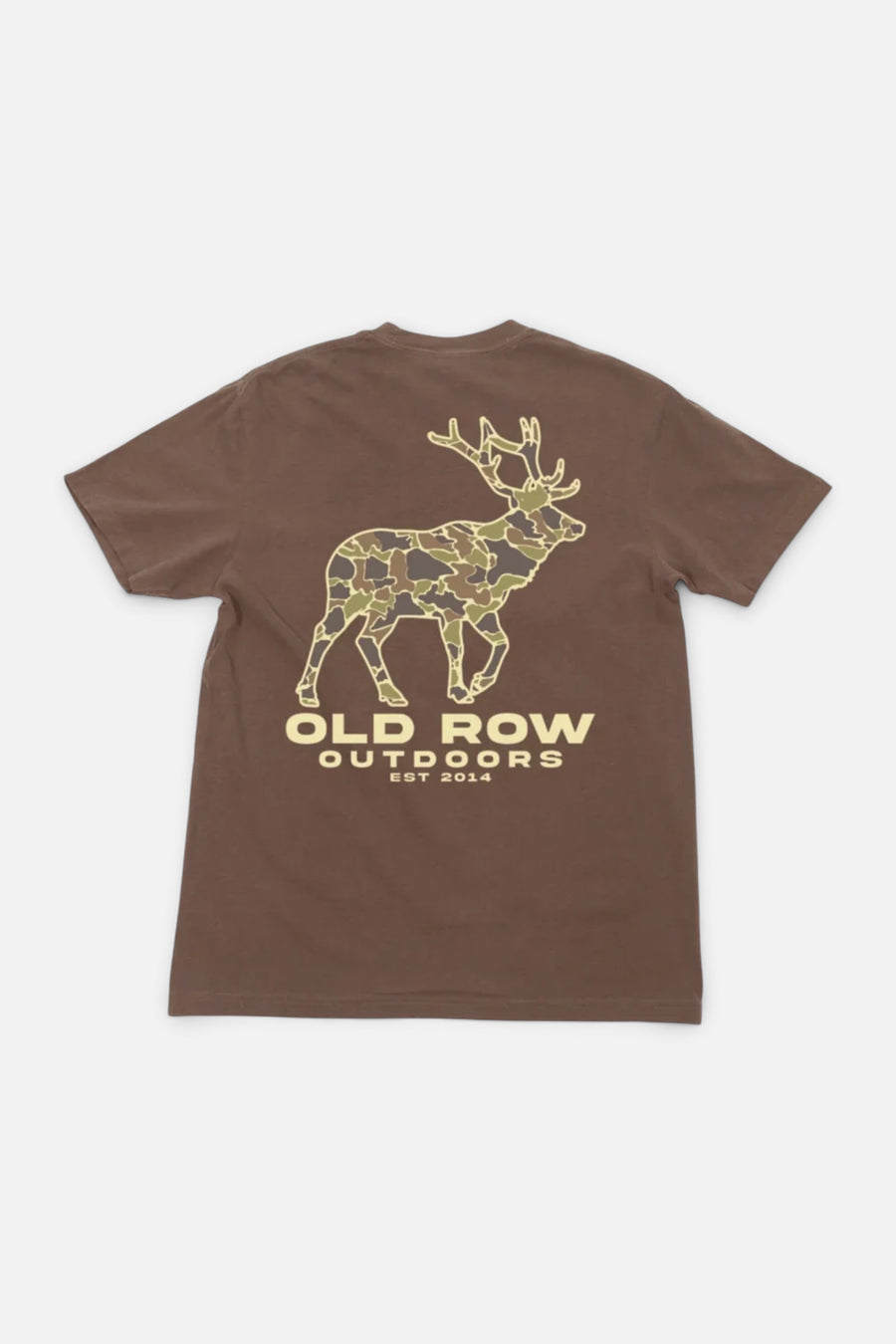 Old Row Outdoors Camo Moose Pocket Tee in Espresso – back view