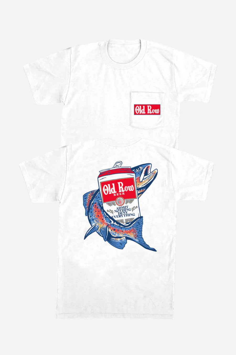 Old Row Outdoors Fishing Beer Can Pocket Tee – front view