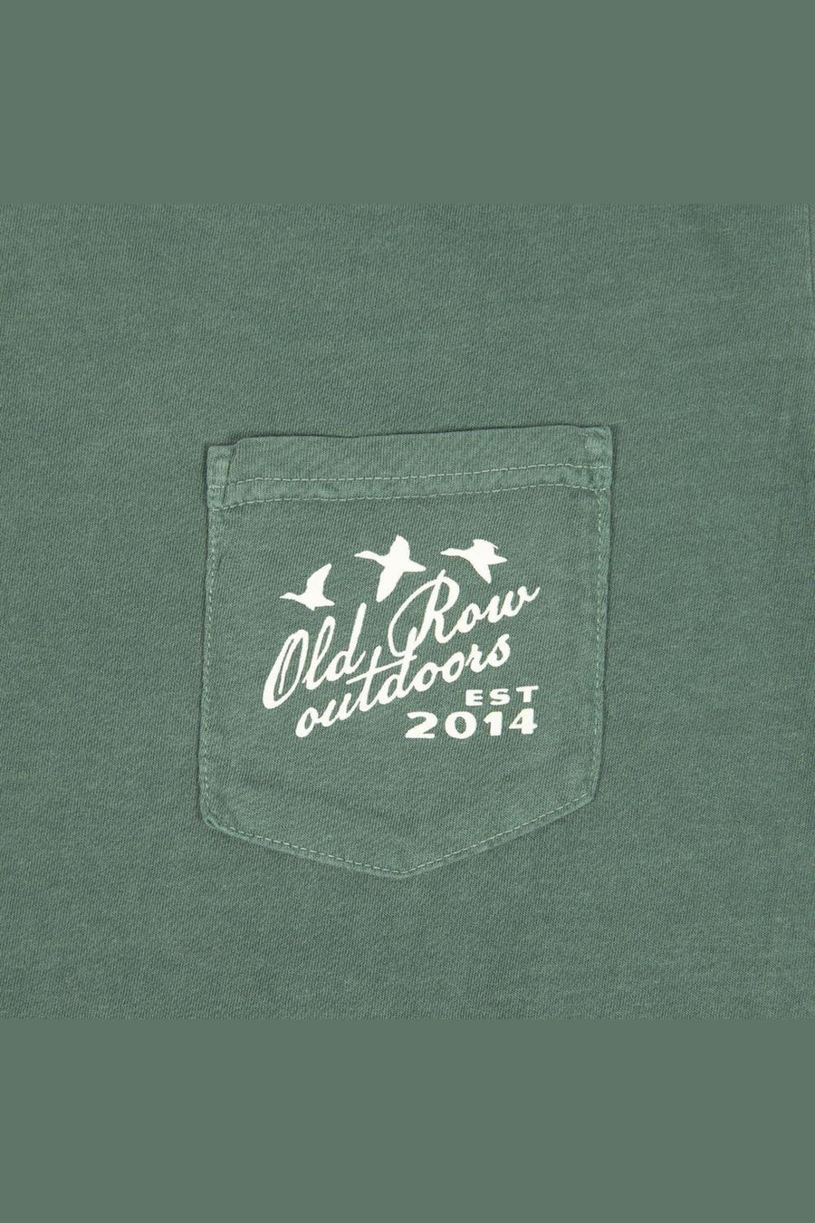 Old Row Outdoors The Five Ducks Pocket Tee in Moss – side view