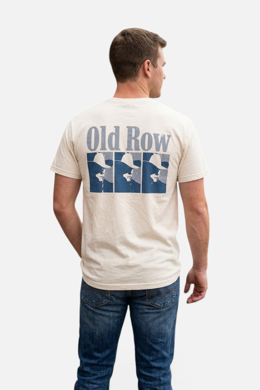 Old Row Smokin' Cowboy Repeat Pocket Tee in Ivory – detail