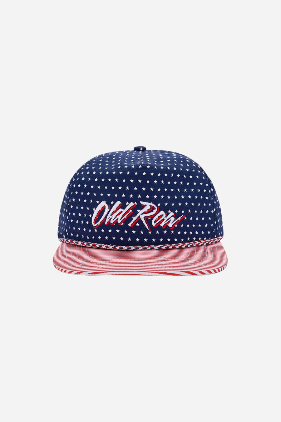Old Row Stars & Stripes Nylon Rope Hat in Navy – front view