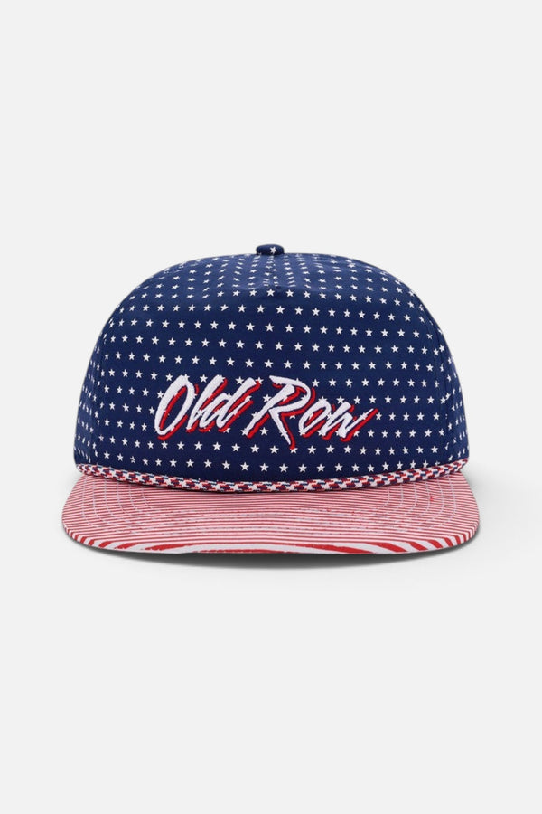 Old Row Stars & Stripes Nylon Rope Hat in Navy