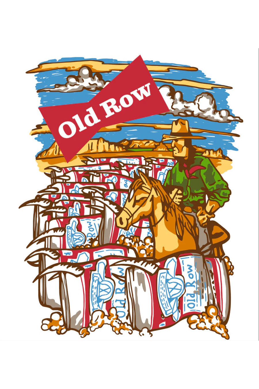 Old Row The Beer Herder Pocket Tee in White – back view