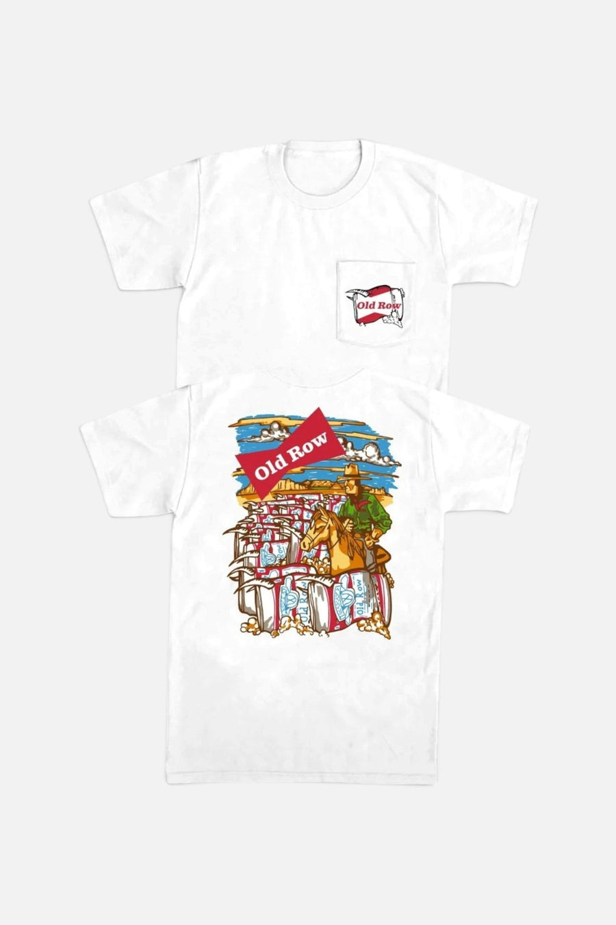 Old Row The Beer Herder Pocket Tee in White – side view