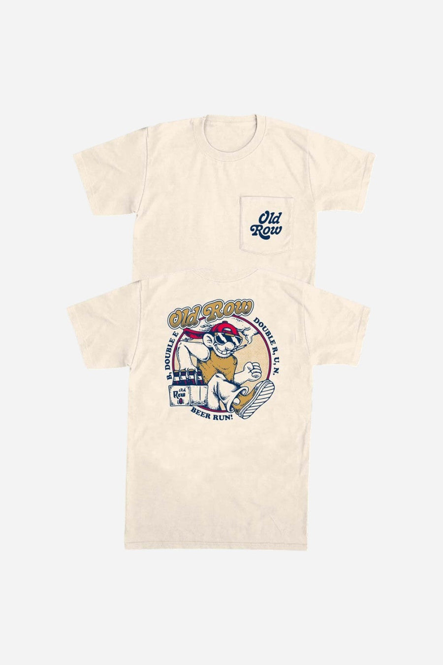 Old Row The Beer Run Pocket Tee in Ivory – front view