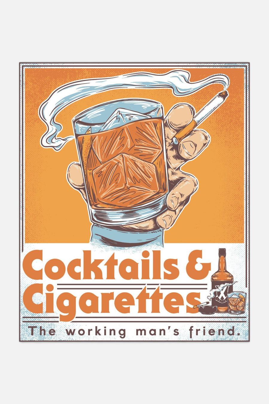 Old Row The Cocktails & Cigarettes Pocket Tee in Washed Denim – detail