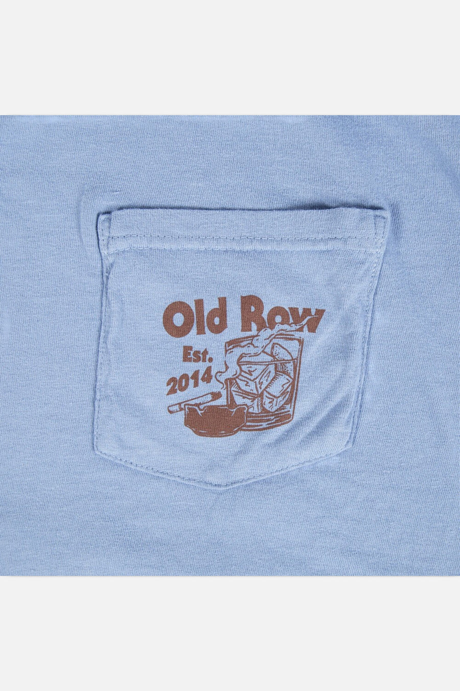 Old Row The Cocktails & Cigarettes Pocket Tee in Washed Denim – side view