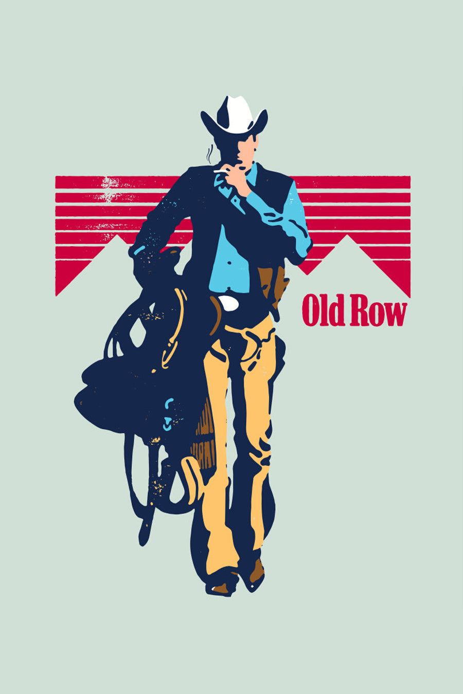 Old Row The Cowboy 5.0 Pocket Tee in Green – back view
