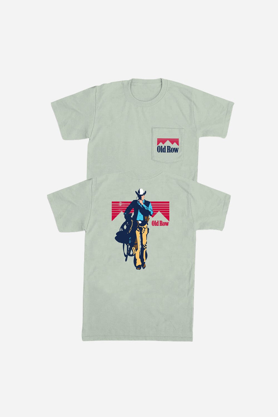 Old Row The Cowboy 5.0 Pocket Tee in Light Green – front view