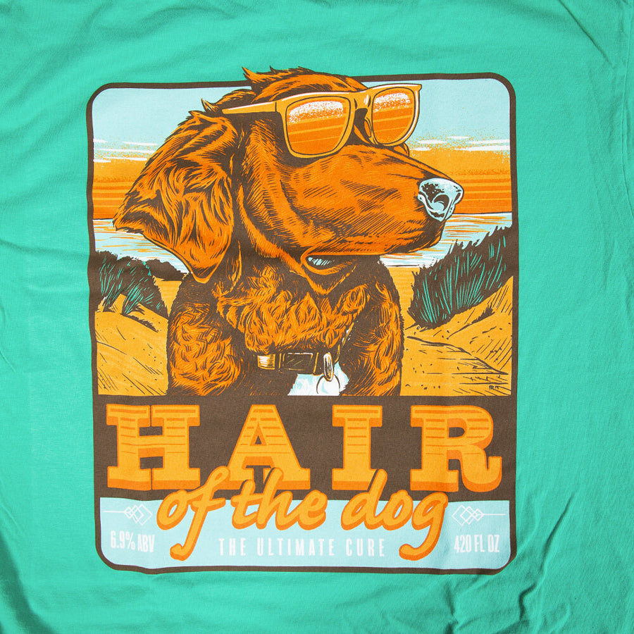 Old Row The Hair of the Dog Pocket Tee in Island Green – back view