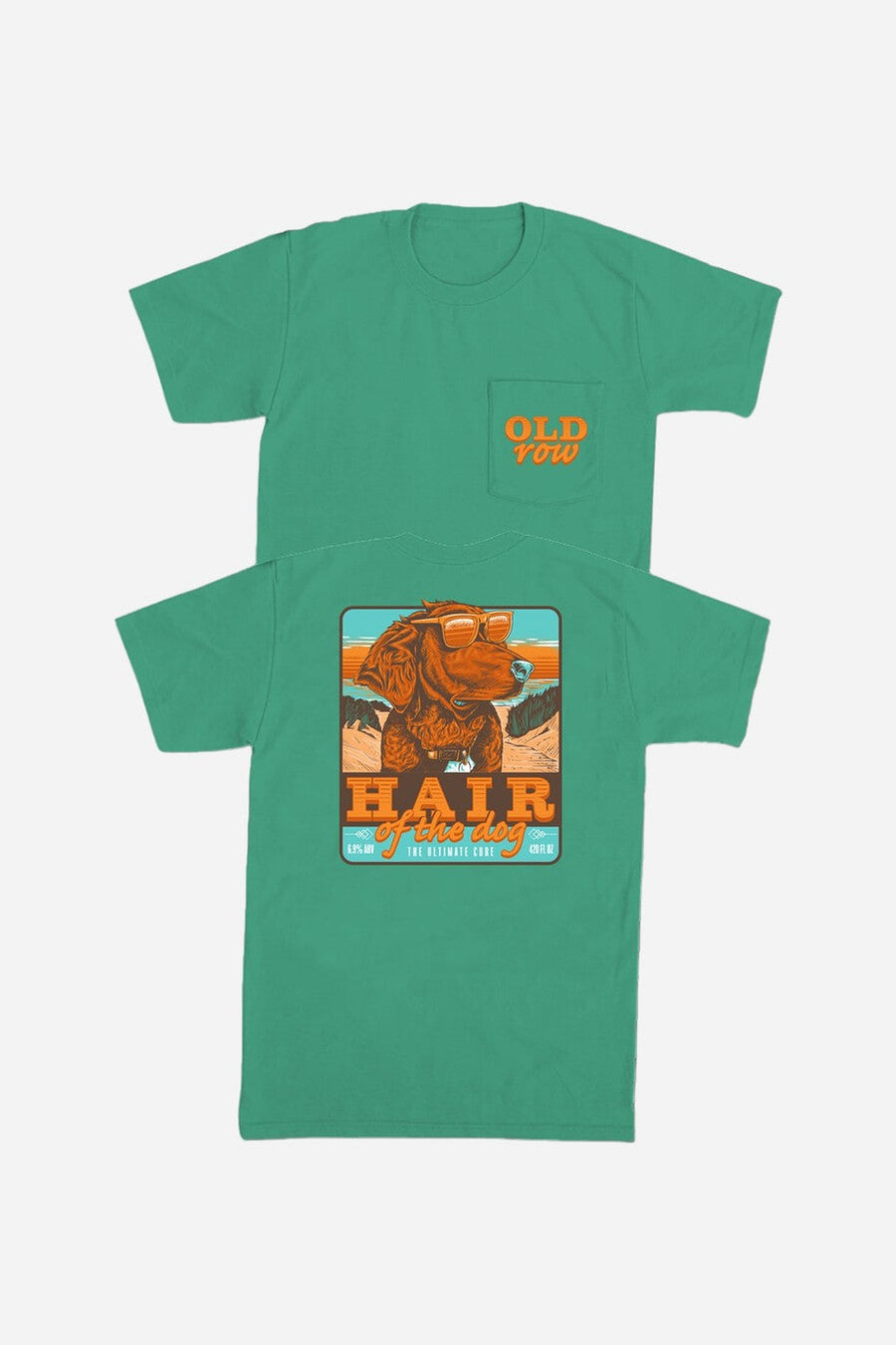 Old Row The Hair of the Dog Pocket Tee in Island Green – group shot