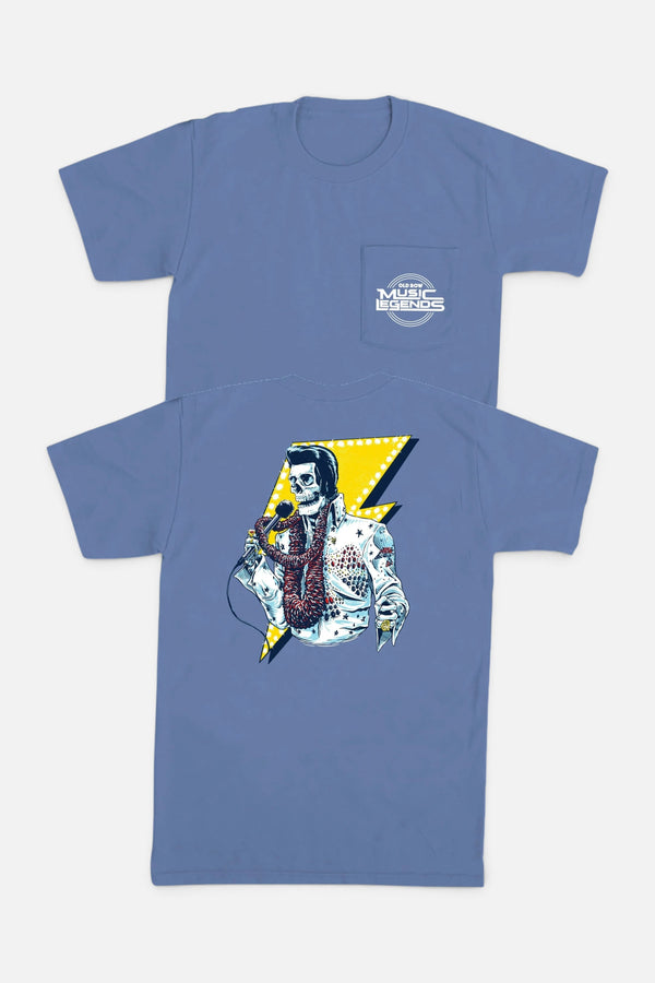 Old Row The Skelvis Pocket Tee in Denim