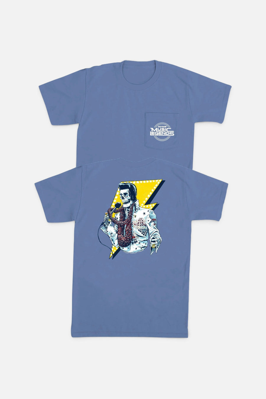 Old Row The Skelvis Pocket Tee in Denim – side view