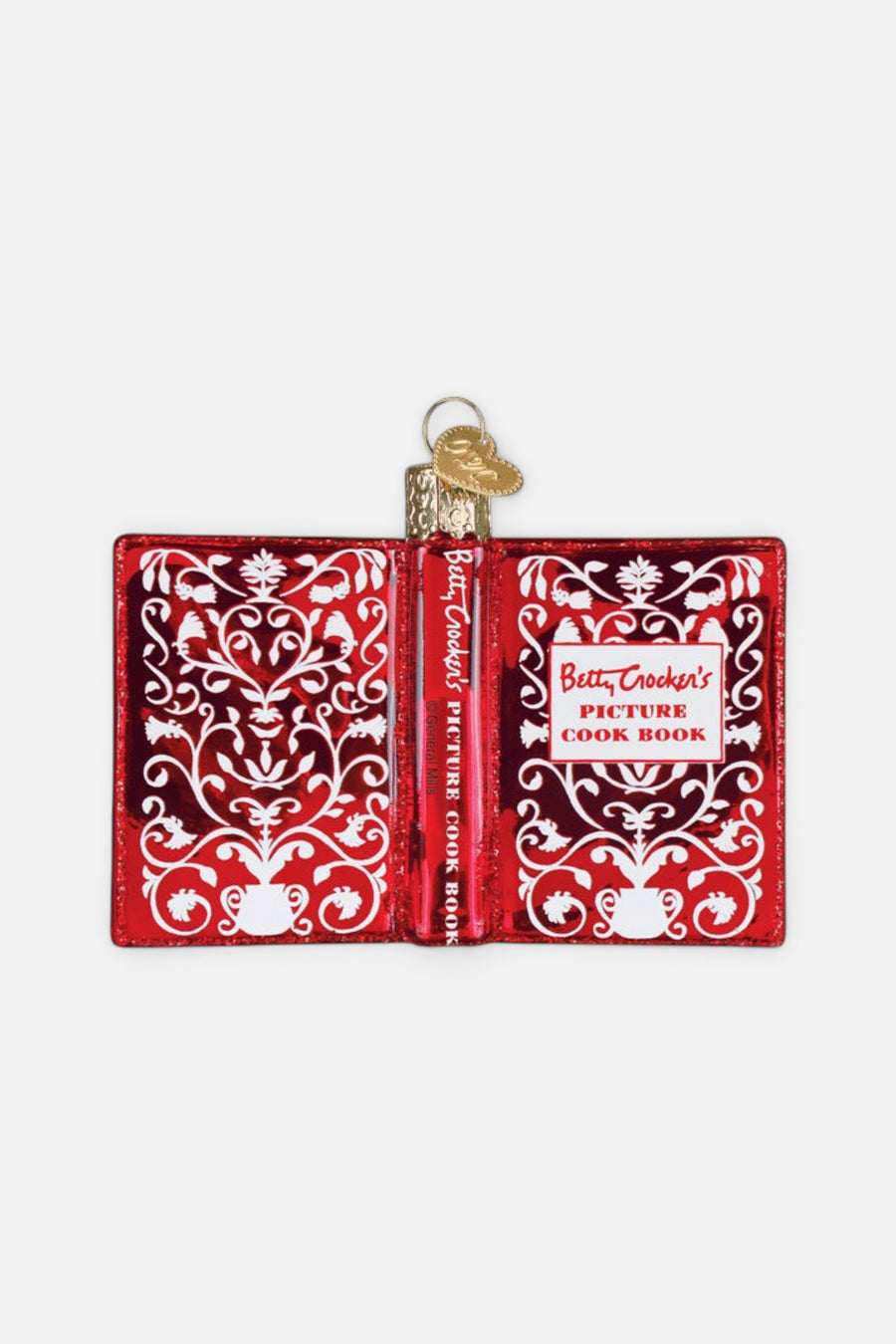 Old World Christmas Betty Crocker Cookbook Ornament – detail
