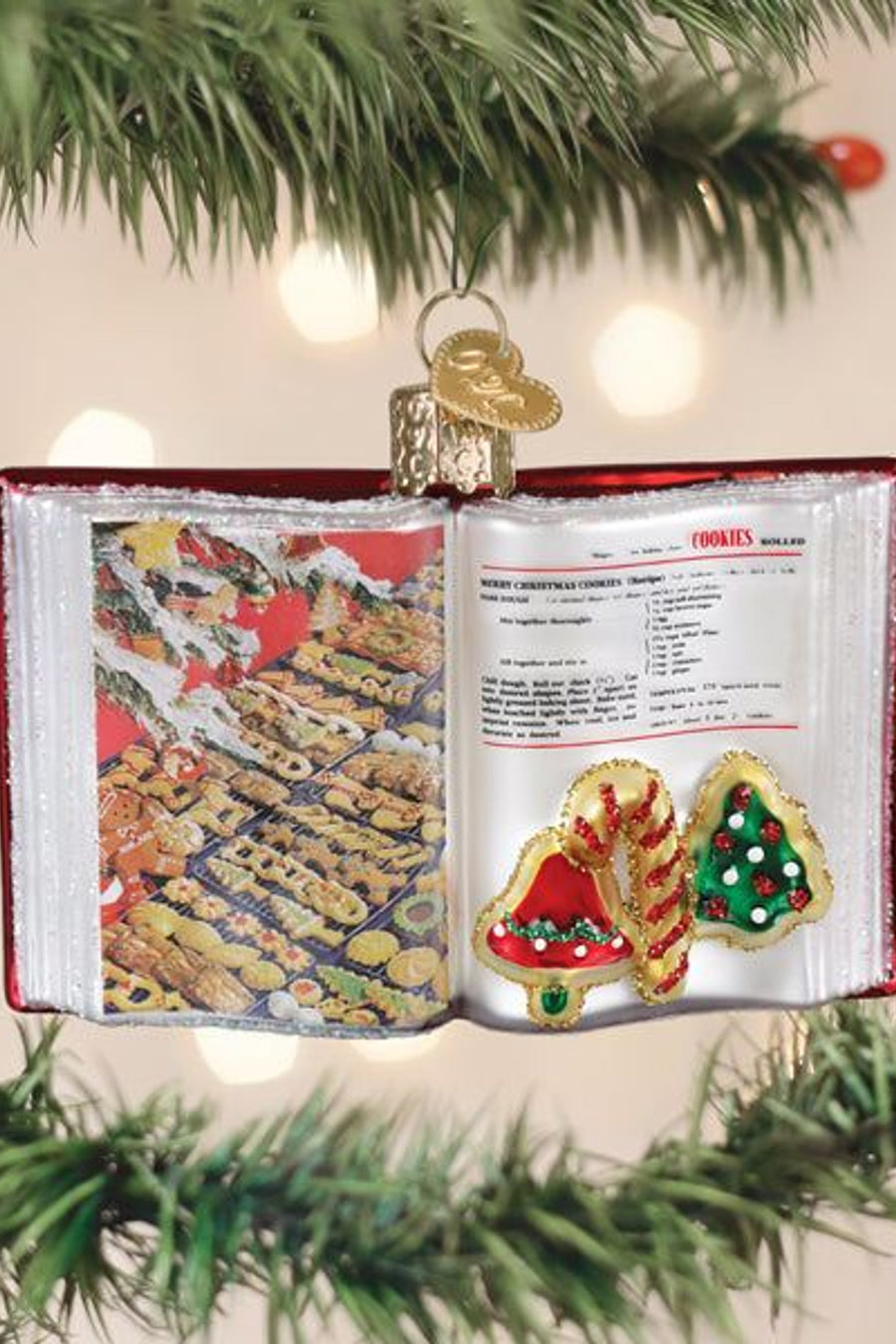 Old World Christmas Betty Crocker Cookbook Ornament – front view