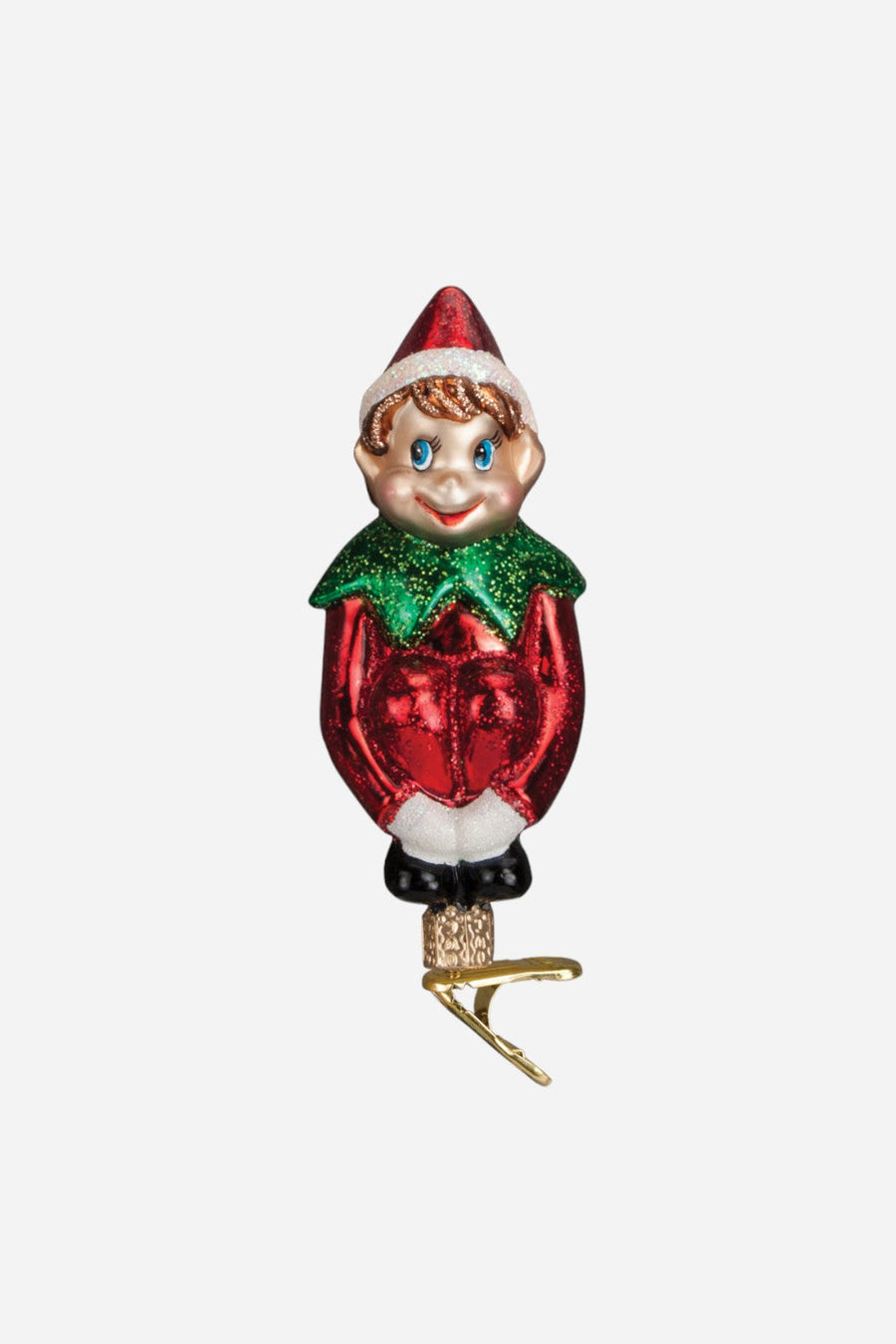 Old World Christmas Christmas Pixie With Clip – front view