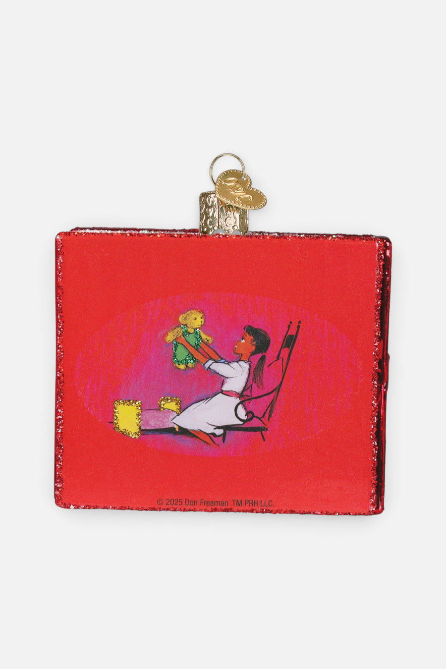 Old World Christmas Corduroy Book Ornament – side view