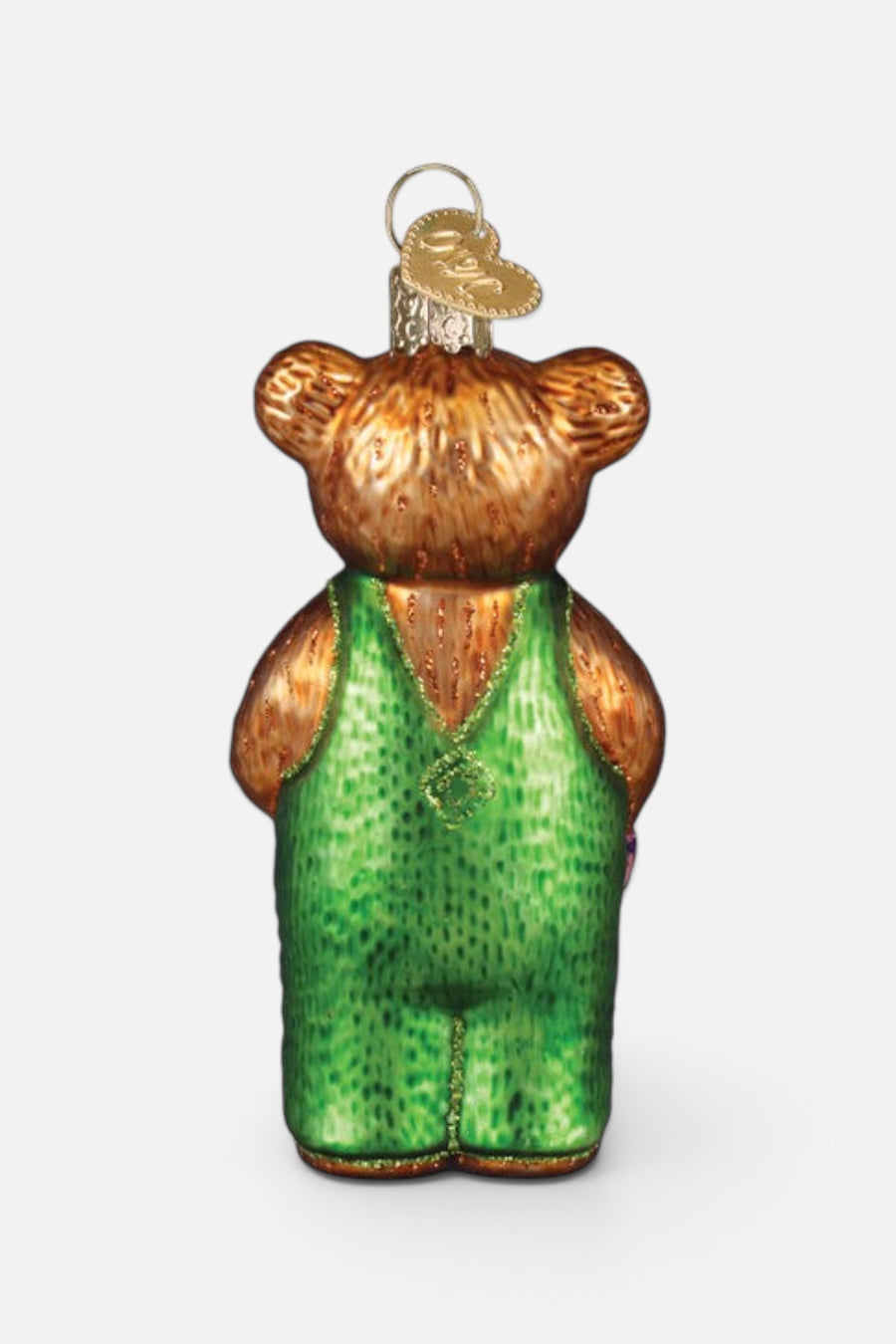 Old World Christmas Corduroy Holding Book Ornament – side view
