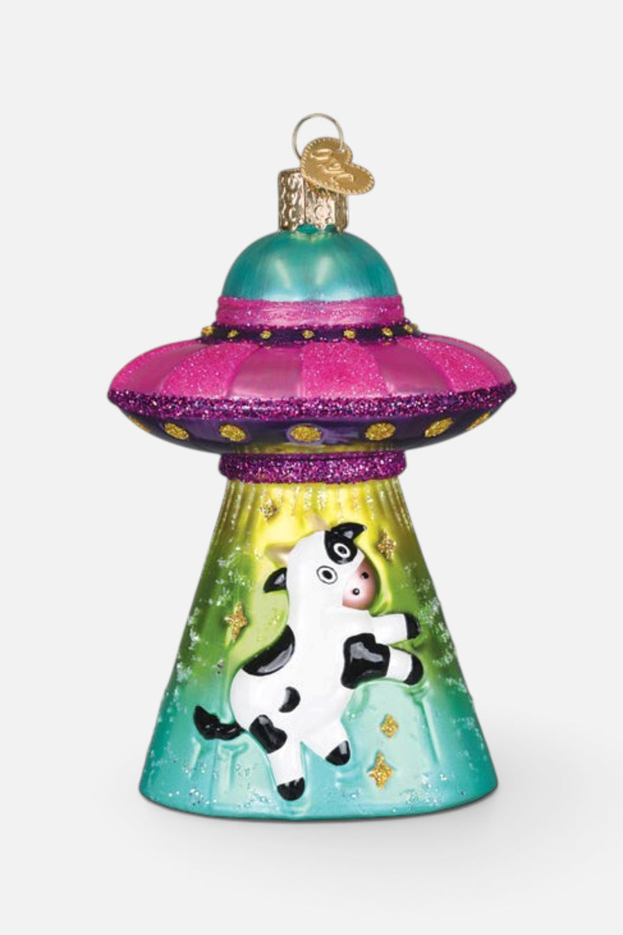 Old World Christmas Cow Abduction Ornament – back view