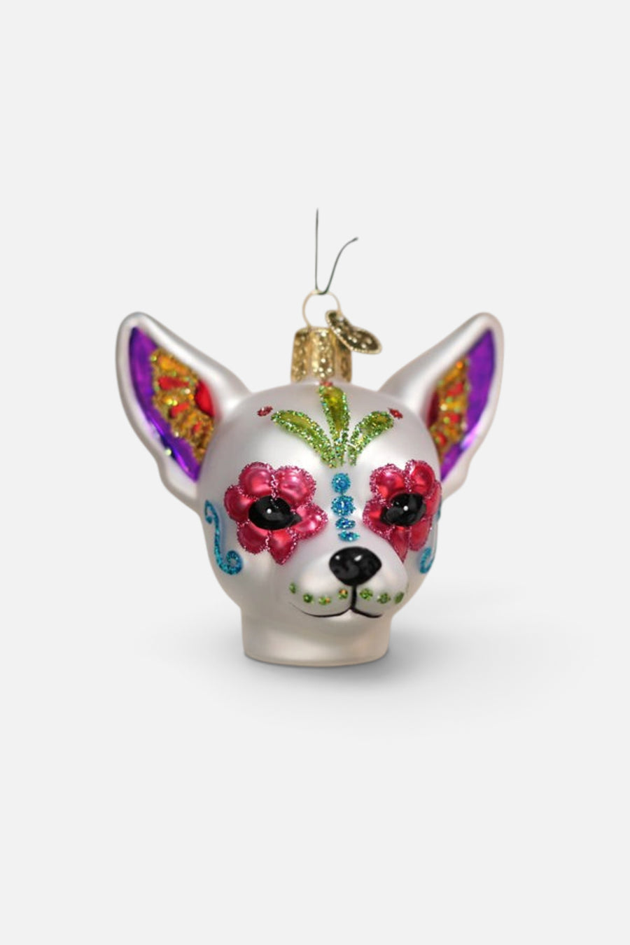 Old World Christmas Dia De Los Muertos Dog Ornament – detail