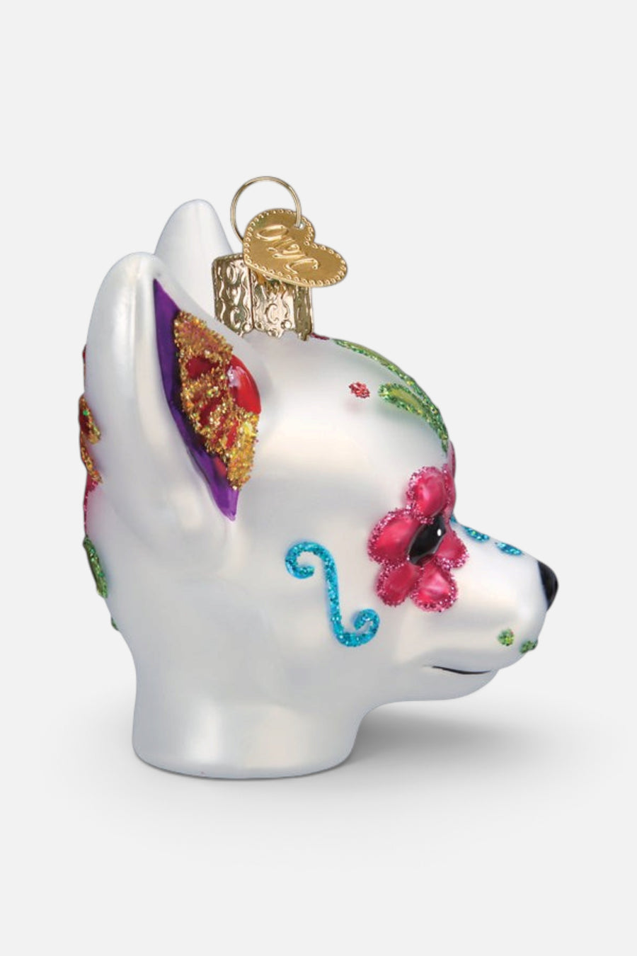 Old World Christmas Dia De Los Muertos Dog Ornament – side view