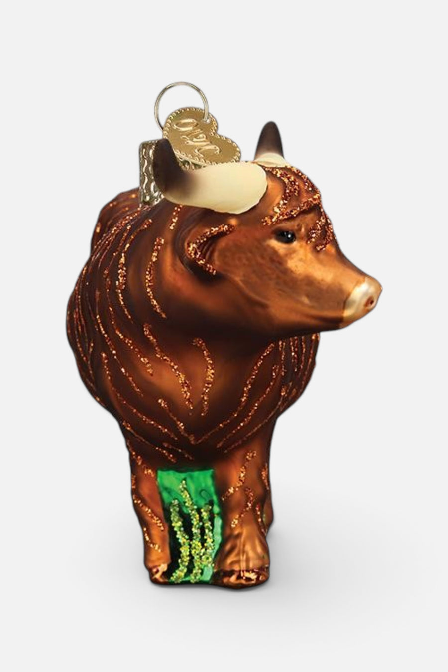 Old World Christmas Highland Cow Ornament – detail