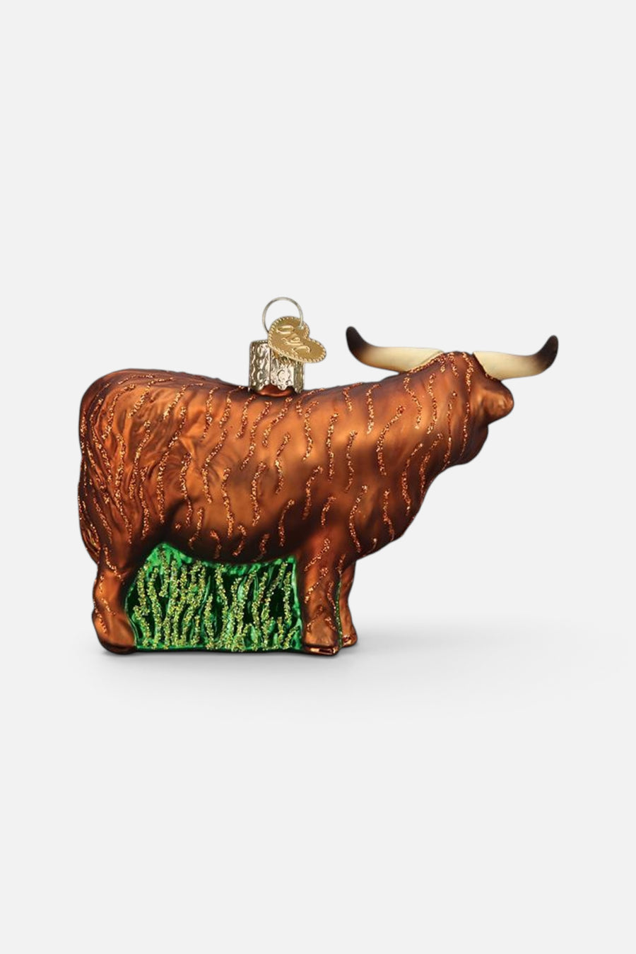 Old World Christmas Highland Cow Ornament – side view