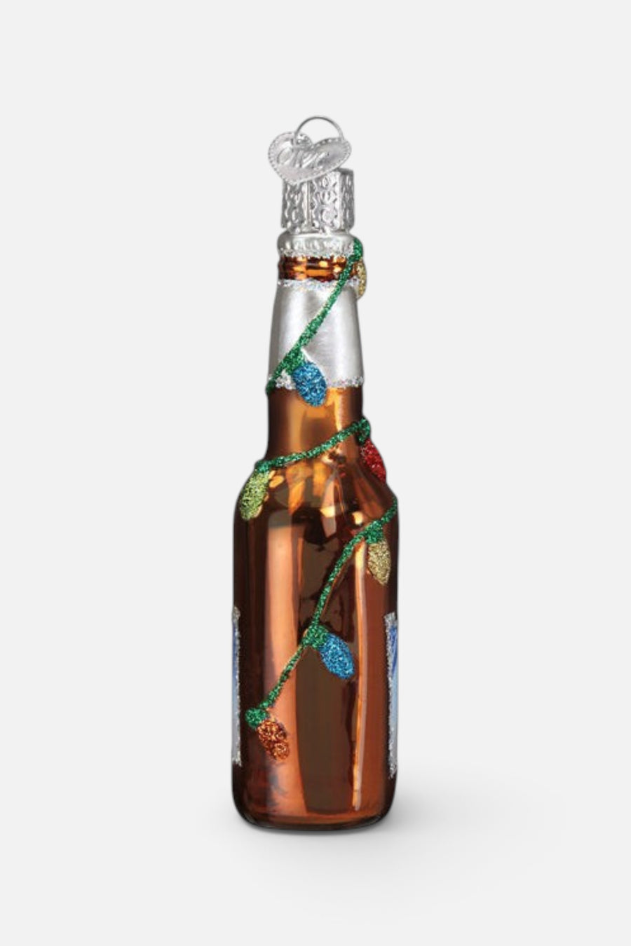 Old World Christmas Holiday Coors Light Bottle Ornament – back view