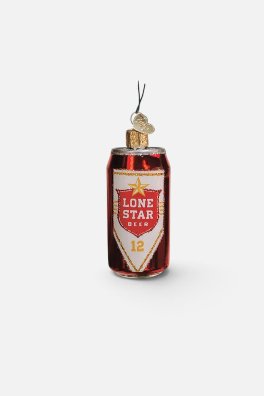 Old World Christmas Lone Star Beer Can Ornament – front view