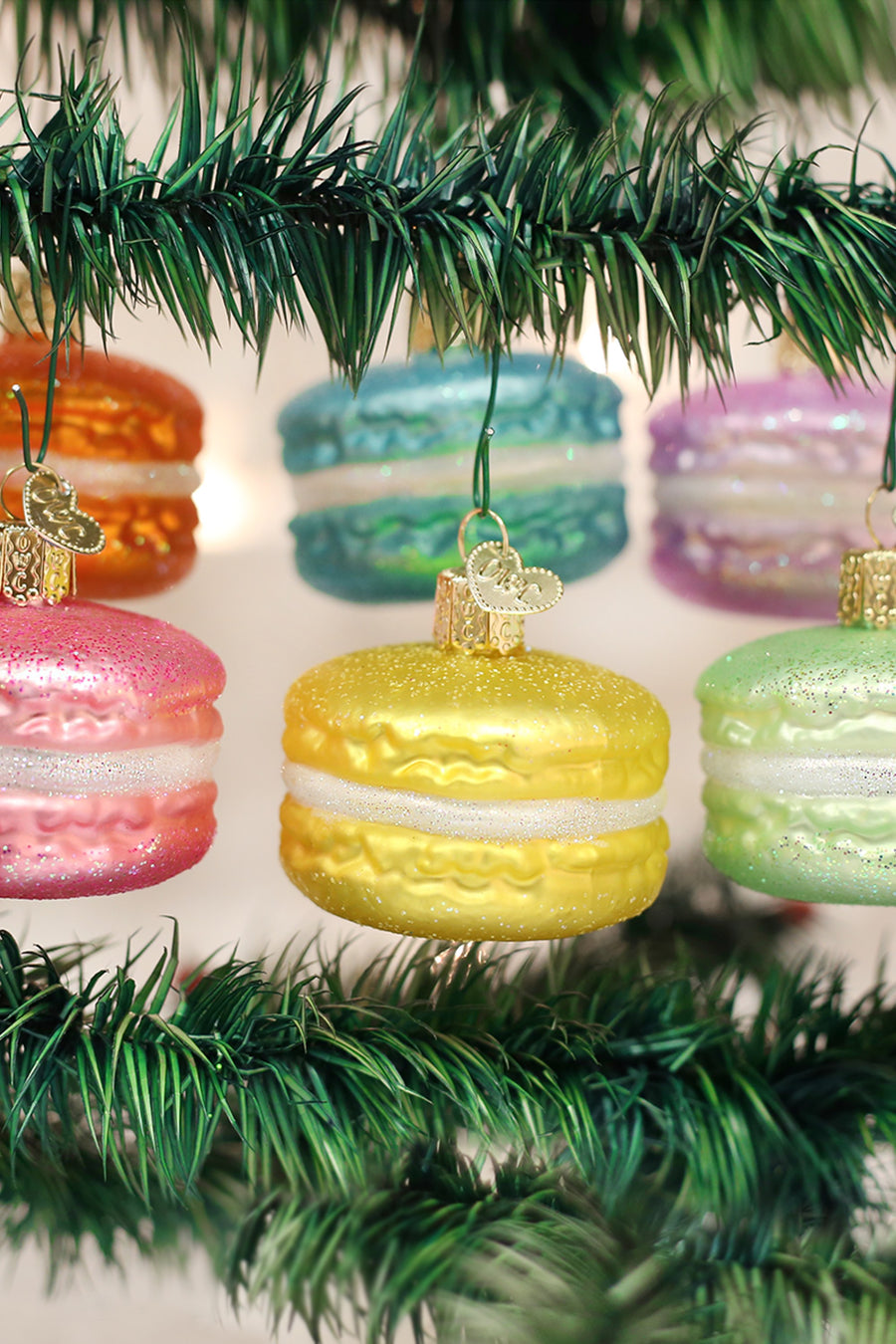 Old World Christmas Macaron Glass Ornament, Assorted – back view