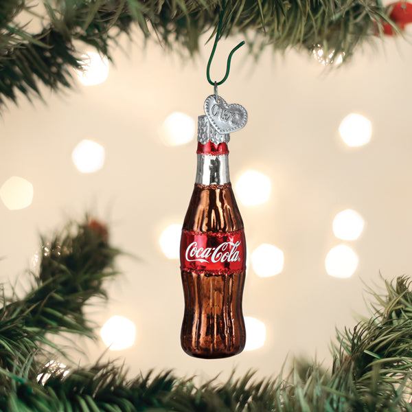 Old World Christmas Mini Coca-Cola Bottle Ornament – detail