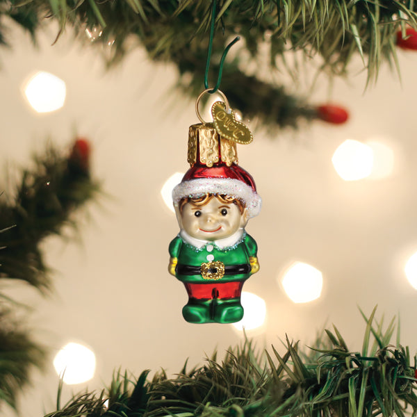 Old World Christmas Mini Elf Ornament – detail
