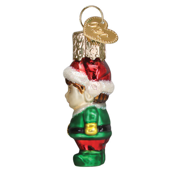 Old World Christmas Mini Elf Ornament – side view