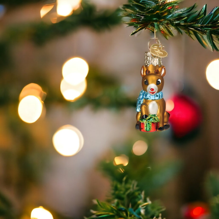 Old World Christmas Mini Rudolph Ornament – side view