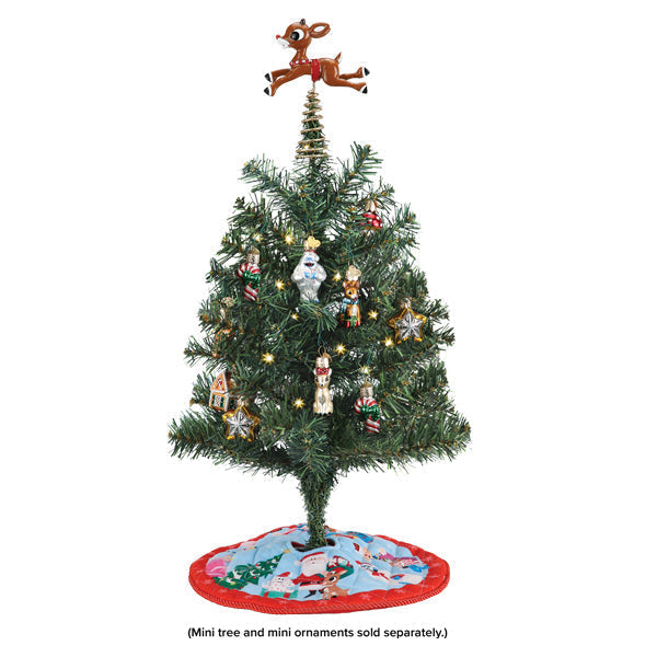 Old World Christmas Mini Rudolph Tree Topper & Skirt – back view
