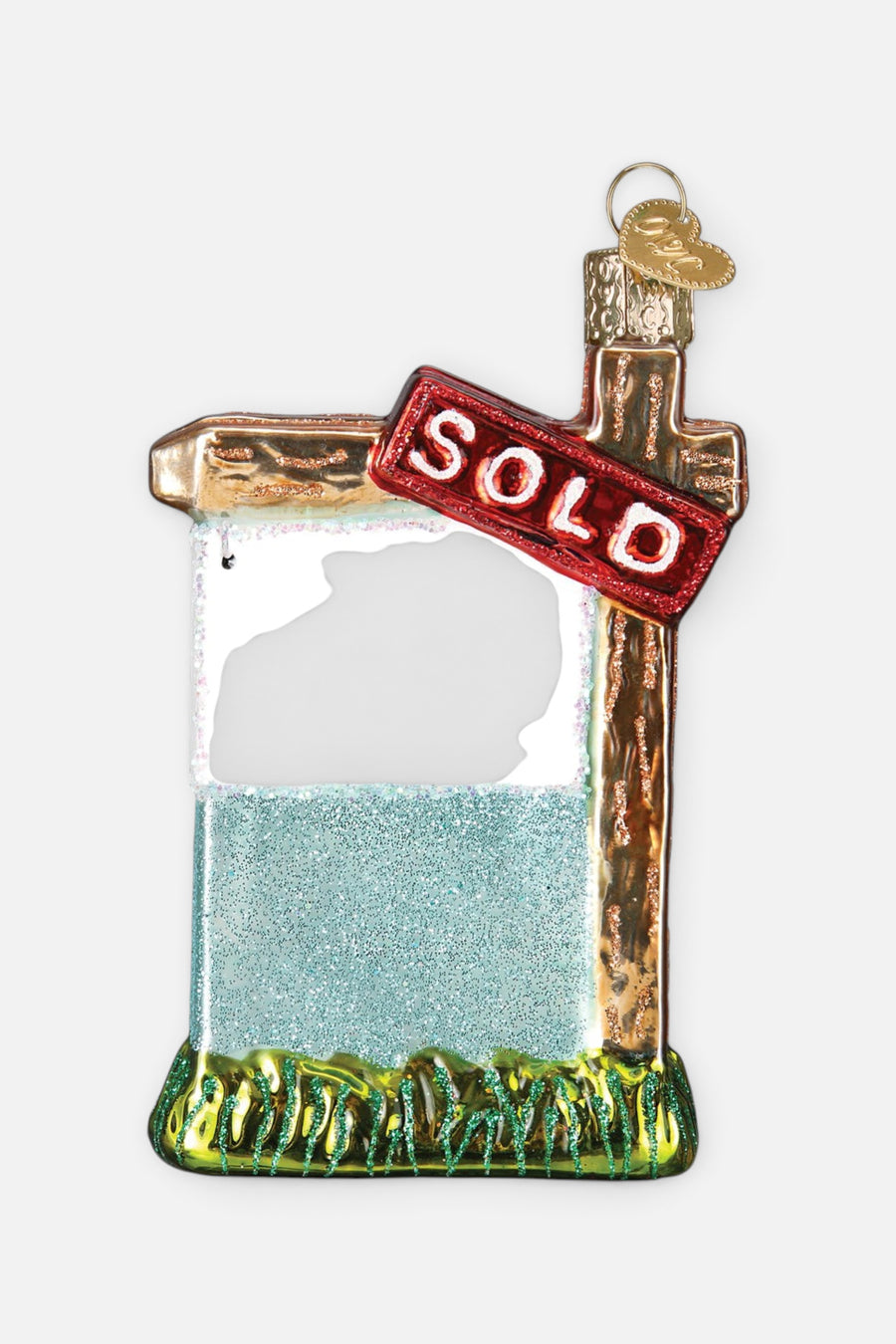 Old World Christmas Realty Sign Ornament – side view