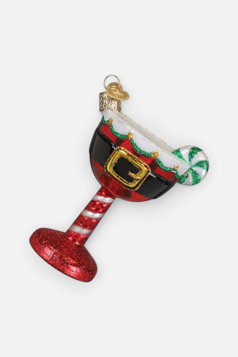 Old World Christmas Santa Cocktail Ornament – back view