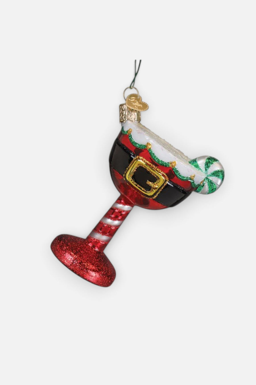 Old World Christmas Santa Cocktail Ornament – front view