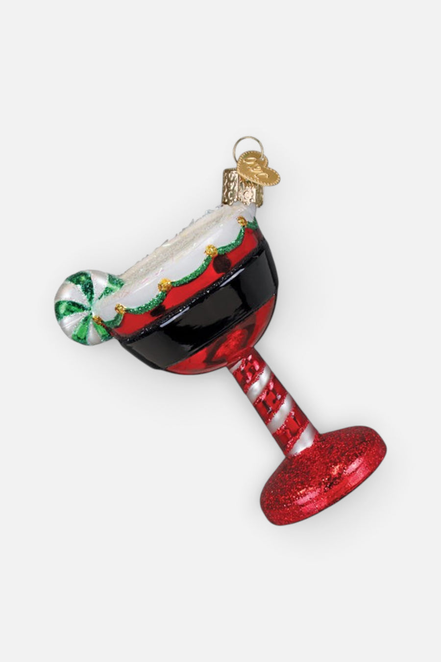 Old World Christmas Santa Cocktail Ornament – side view