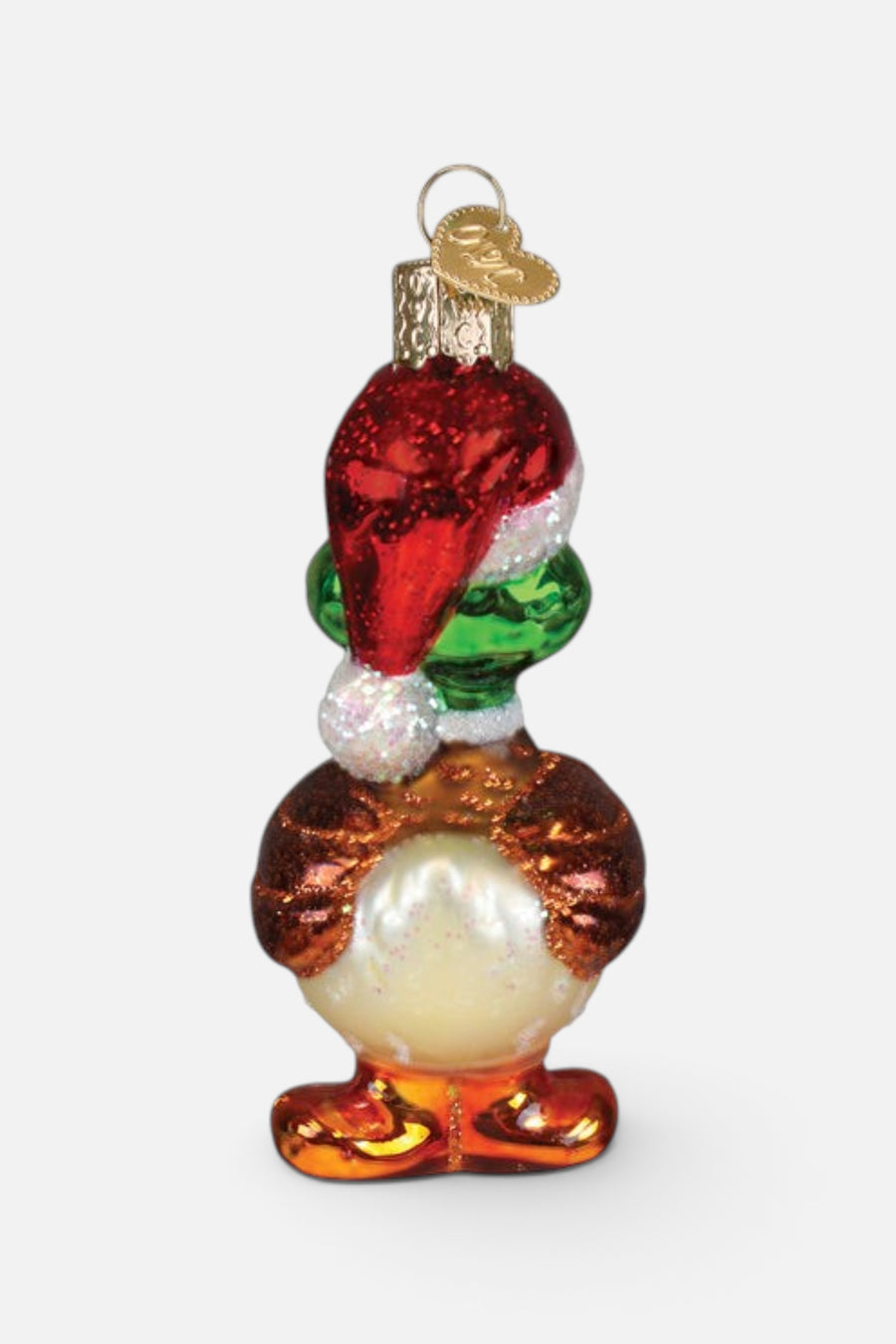 Old World Christmas Silly Santa Duck Ornament – detail