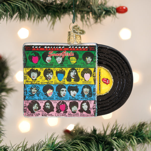 Old World Christmas Some Girls Album Cover Ornament – detail