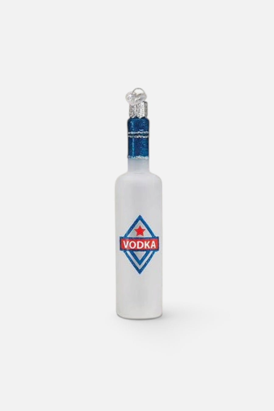 Old World Christmas Vodka Bottle Ornament – side view