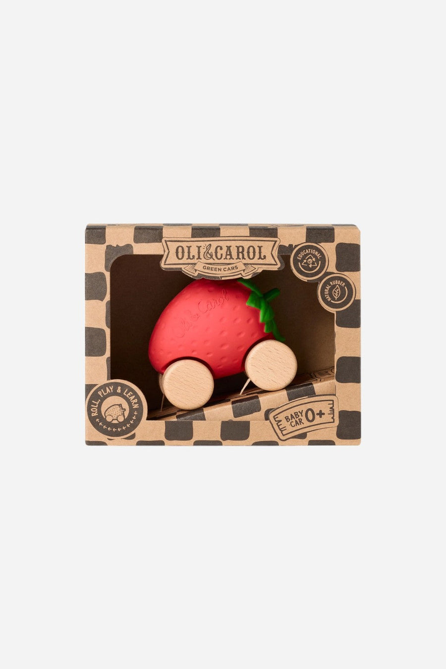 Oli & Carol Sweetie The Strawberry Baby Car – flat lay