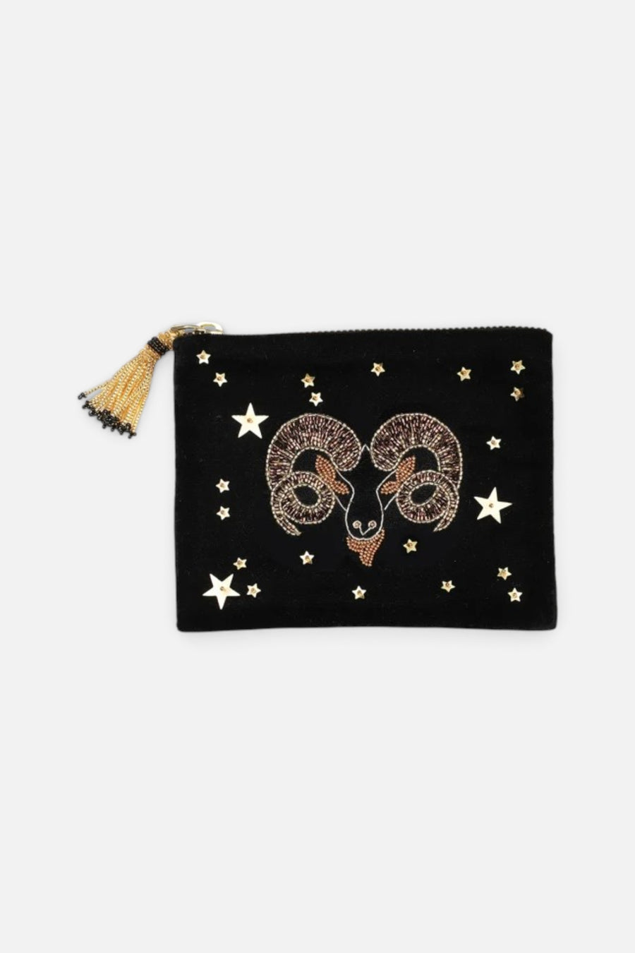 Olivia Dar Aries Astrology Pouch Jewelry Bag in Small – front view
